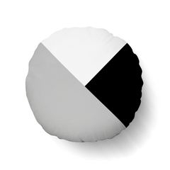 Capa De Almofada Redonda 40cm - triângulos Branco e Cinza