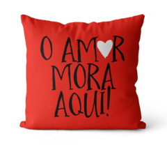 Capa de Almofada Natal 45x45 - Amor Mora Aqui