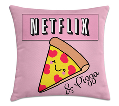 Capa de Almofada Netflix & Pizza 45x45