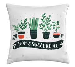 Capa de Almofada Plantas Home Sweet Home 45x45