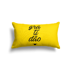 Capa De Almofada Retangular 30x50 - Gratidão Amarelo