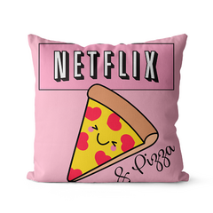 Capa De Almofada Netflix+Pizza 45x45