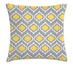 Capa De Almofada Decorativa 45x45 - requinte cinza e amarelo