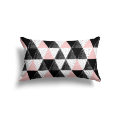 Capa De Almofada Retangular 30x50 - Rosa Triângulos