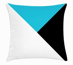 Capa De Almofada Geométrica 45x45 - Triangulo 3 cores azul