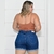 Short Jeans Escuro Plus Size - Barra Virada 50882 - comprar online
