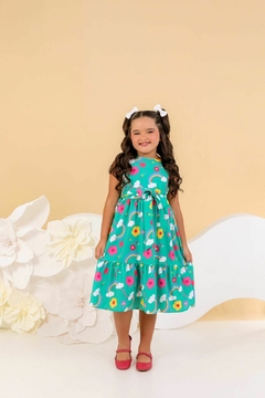 Vestido midi arco-íris verde - lalypopKids