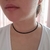 Choker de couro natural preto