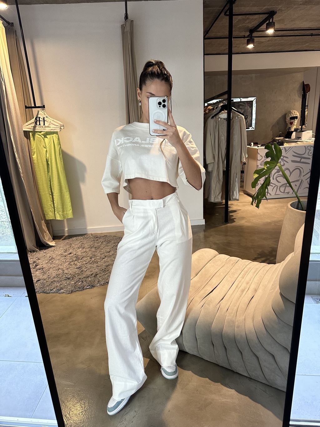 Pantalon lino sale