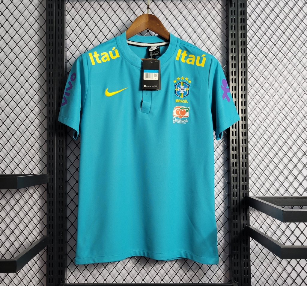 Camisa Brasil treino 2021/22 Azul Claro - GM SPORTS