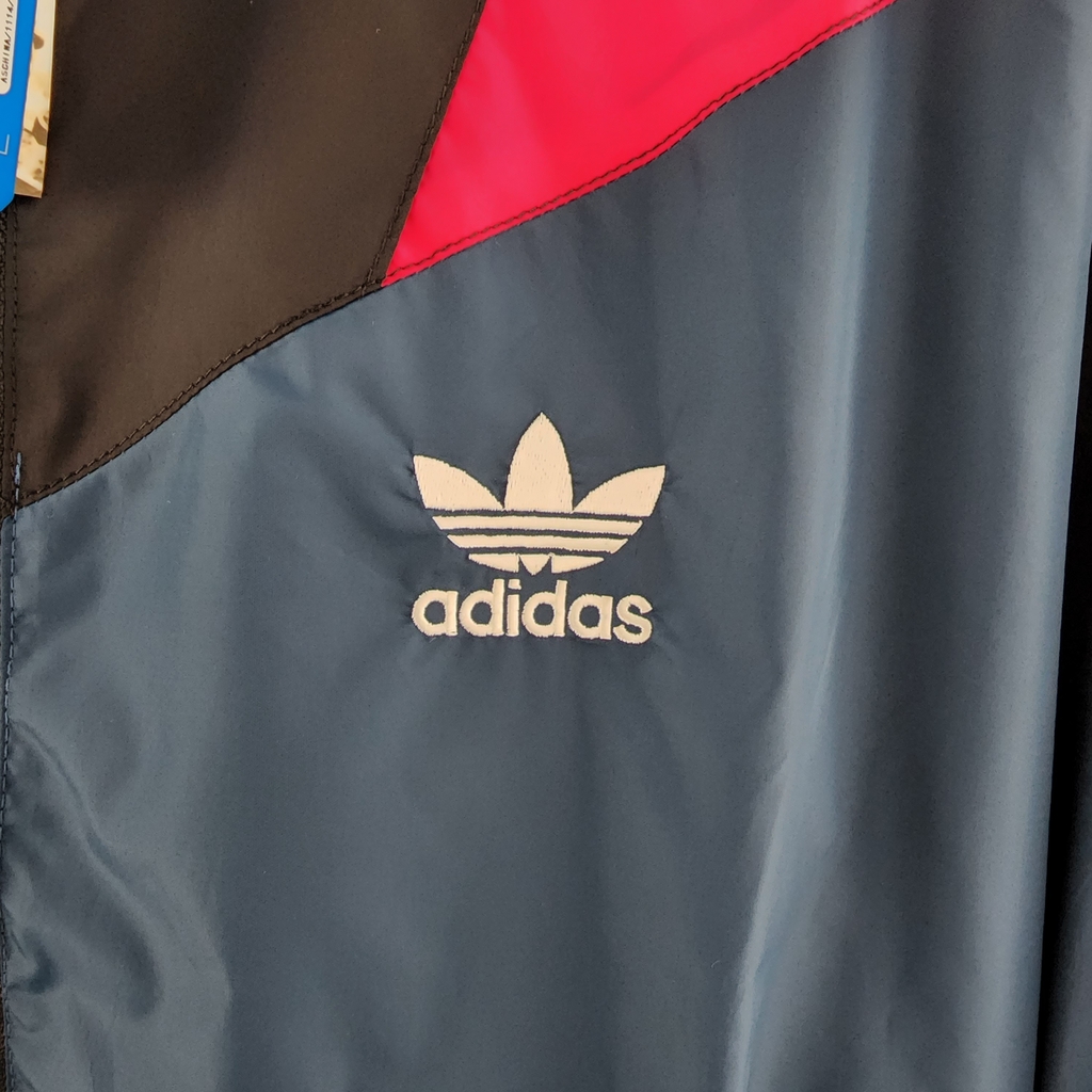Corta vento adidas top rosa e azul