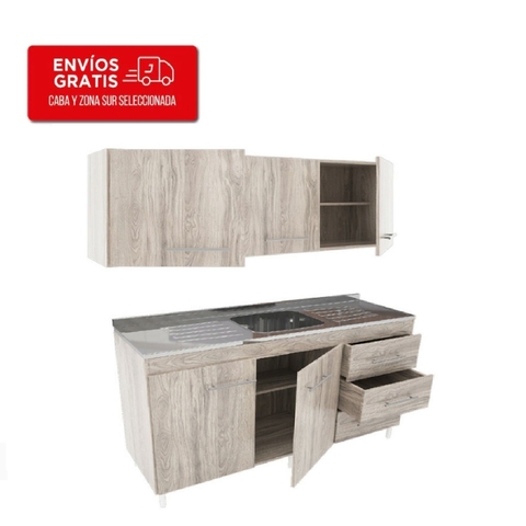 Combo Cocina Orlandi 1.40 Mts + Mesada Central