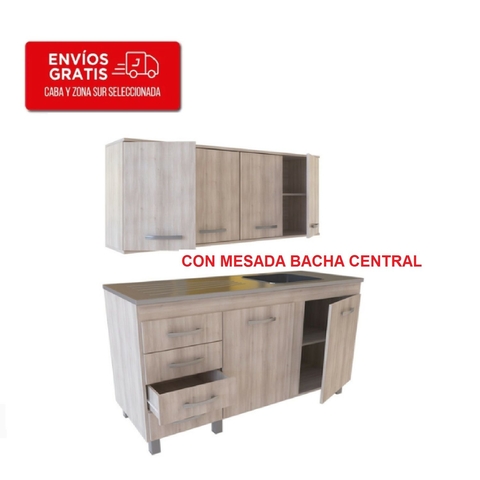 Combo Cocina Orlandi Premium 1.40 + Mesada Central