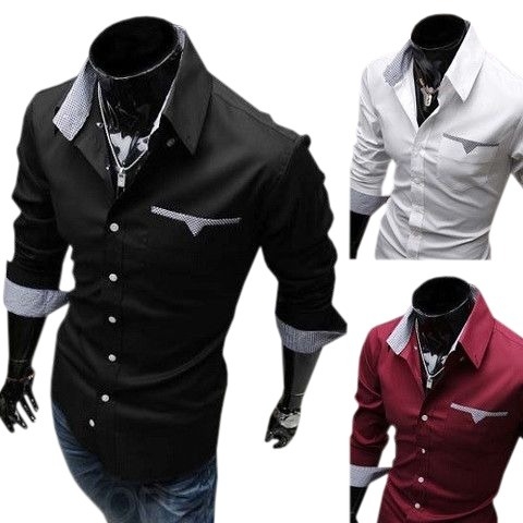 Camisa masculina slim fit