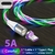 5A Fluxo Magnético Luminoso Cabo de Carregamento Super Rápido Para Samsung Cabo Magnético para iPhone Micro USB Tipo C Fio Para Xiaomi Huawei na internet