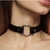 Gargantilha Choker Couro Com Argola Metal Rock Gothic Lolita - comprar online