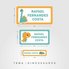 Etiqueta escolar tema dinossauro