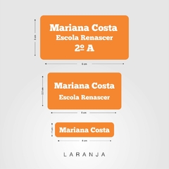 Etiqueta escolar tema laranja