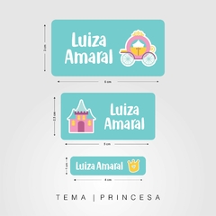 Etiqueta escolar tema princesa