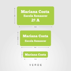 Etiqueta escolar tema verde