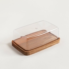 recipiente rectangular acrilico y madera