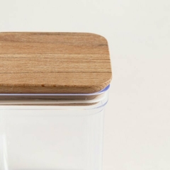 Recipiente cuadrado acrilico tapa madera 1000 ml - comprar online