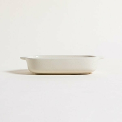 Fuente rectangular ceramica puntitos cream en internet
