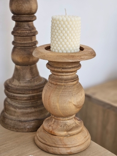 Candelabro madera bajo -22cm