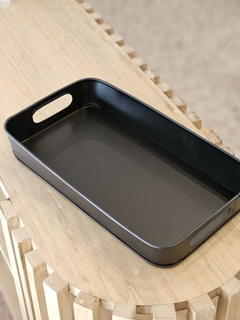 Bandeja rectangular metalica negra - comprar online