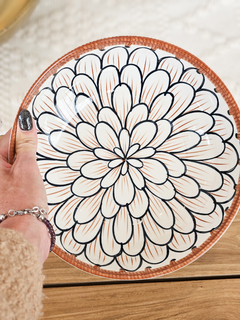 Plato de cerámica hondo vintage flor de otoño - comprar online