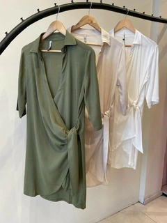 Vestido cruzado lino - tienda online