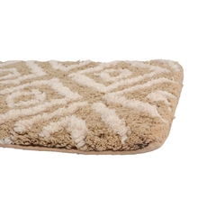 Alfombra beige y rombos blancos mullida - comprar online