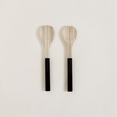 Cubiertos ensalada bamboo black setx2 - comprar online