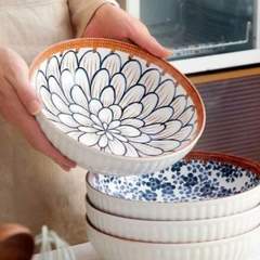 Plato de cerámica hondo vintage flor de otoño en internet