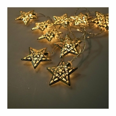 Guía de luces cálidas estrellas de metal 150cm - comprar online