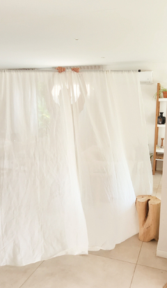 Pack x2 cortina gasa off white - comprar online