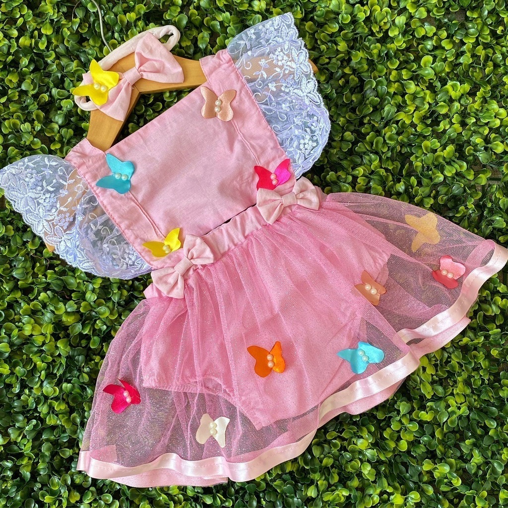 Conjunto Body Bebê Luxo Tule Lillo & Stitch Rosa