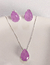 Conjunto de Zircônia Roxo Prata