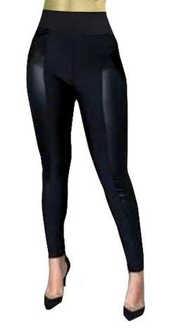 Calça legging preta, lateral cirrê, do P ao Plus Size 64/66 - comprar online