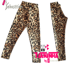 CALÇA LEGGING INFANTIL ESTAMPADA ONÇA