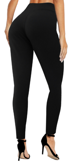 Legging preta com bolsos, do P ao Plus Size 60/62, crepe de malha - comprar online