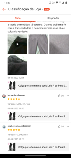 Calça social preta bolsos, do P ao Plus (64/66). na internet