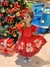 Vestido Infantil Vermelho Ursinho Flores Natal - Bebê Unicórnio Loja Infantil