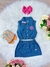 Conjunto Jeans Infantil Lovely Enjoy The Things Com Broche Luxo