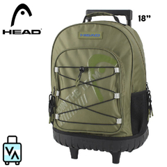 Mochila Escolar Head Verde Con Carro 18"