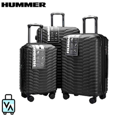 Set Valijas Hummer x3 Negras (20", 24" y 28")