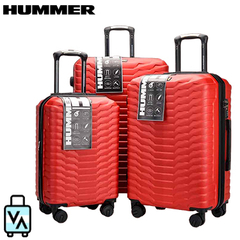 Set Valijas Hummer x3 Rojas (20", 24" y 28")