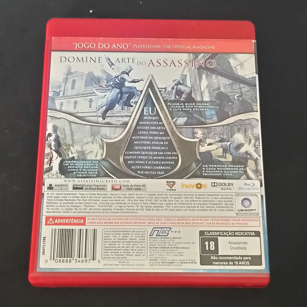 Jogo Assassin's Creed 1 - PS3