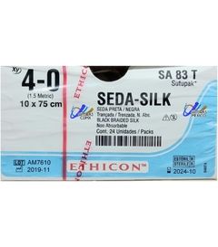 Sutupak Seda 4-0 Sin Aguja Hebra 10x75 cms Marca Ethicon SA83T J&J Caja con 24 Piezas Caducidad Oct-24