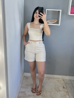 Conjunto de short em linho